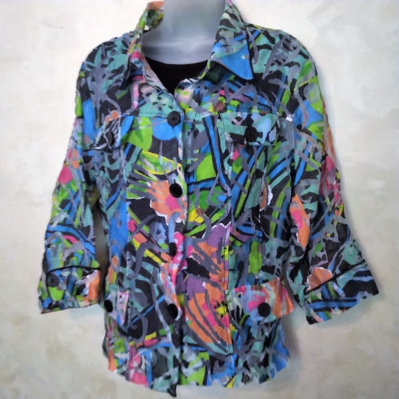 Erin London Burnout Shirt/Jacket Like New 1X - Picture 2 of 6